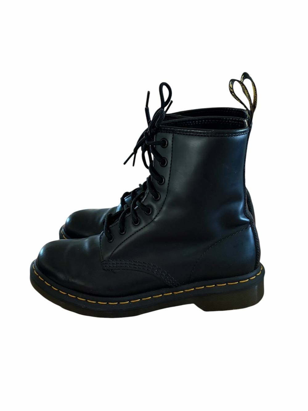 DR. MARTENS‎ 1480 'Pascal' Classic Black 8 Eyelet Leather Boots Women's 8